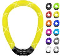 Kal-Antivol Cadenas À Combinaison De Codes Pour Vélo Avec Chiffres Et Revêtement En Tissu Extrêmement Robuste, Maillons De Chaîne En Acier, 6 X 6 X 6 X 900 Mm (Jaune)