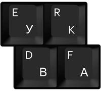 KAL-Autocollants Pour Clavier Laminé Cyrillique Russe/Ukrainien, Fond Transparent, Lettrage Blanc, Pour Tous Les Pc/Ordinateurs Portables