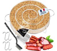 KAL-Avida Zen Fumoir Viande Et Poisson¿Générateur De Fumée Froide Pour Fumoir Alimentaire¿Serpentin Fumoir À Froid-Offerts 4 Crochets Et 1 Brosse De Nettoyage Grille Barbecue