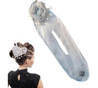 Kal-Ball Hair Clip Rouleau À Chignon À Fleurs Bigoudi Lazy Hair Curler Deft Bun Avec Bijoux Epingle À Cheveux Chignon Magique Accessoires Pour Femmes Et Filles (Gris)