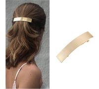 Kal-Barrette En Métal Français Barrette Barrette Or Géométrie Rectangulaire Barrette À Cheveux Pince À Tête Carrée Minimaliste Attache Pour Queue De Cheval Pince À Cheveux Accessoires