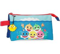 Kal-Bébé Requin Happy Family Trousse Triple Compartiment Bleu 22x12x5 Cms Polyester