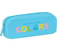 Kal-Benetton Spring Trousse Carrée En Silicone, Idéale Pour Les Enfants D'âge Scolaire, Confortable Et Polyvalente, Qualité Et Résistance, 18,5 X 5,5 X 7,5 Cm, Couleur Bleu Ciel, Bleu Ciel, Estándar,