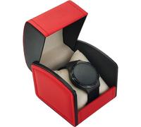 Kal-Boîte À Montres, Étui Pour Montres Célibataire En Cuir Pu Avec Coussin Amovible, Carré Portable Coffret À Montres, Boite Cadeau Montre Cas De Montre De Voyage Pour La Montres (Rouge)