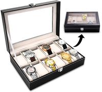 Kal-Boîte À Montres,Présentoir À Montres,Coffret À Montres,Boîte À Montres Avec 12 Emplacements,Boîte De Rangement Avec Doublure En Velours Doux,Présentoir Coffret Boîte À Montre