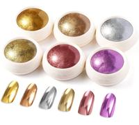 Kal-Boîte Poudre D`Ongles, Effet Miroir Métallique Brillant, Chrome Pigments Avec Paillettes Pou La Décoration D'art D'ongle