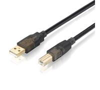 KAL-Bolongking Câble pour imprimante, USB 2.0 mâle A/mâle B compatible avec imprimantes HP, Canon, Lexmark, Epson, Dell, Xerox, Samsung et plus encore, (1.8m)