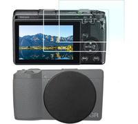 KAL-Bouchon D'Objectif + Protection D'Écran Pour Appareil Photo Ricoh Ricoh Gr Iii Gr Iii Hdf Gr3 Gr Iiix Gr Iiix Hdf Gr3X Hdf Hdf Gr Ii Gr2 (Pour Accessoires), Protecteur D'Écran Lcd + Bouchon D'Obj