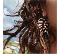 Kal-Boucles D'oreilles Boho Feuille De Monster Or Rose Boucles D'oreilles Feuille De Palmier Boucles D'oreilles Feuille De Plante Tropicale Boucles D'oreilles Pour Femmes Et Jeunes Filles(Or Rose)