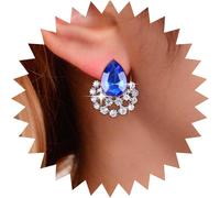 Kal-Boucles D'oreilles Gouttes De Cristal Boucles D'oreilles Pendantes En Cristal Rubis/Saphir Boucles D'oreilles Strass Boucles D'oreilles Mariage En Cristal Bijoux Pour Femmes