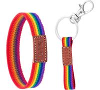 Kal-Bracelet Pride Gay Pride En Tissu Élastique Avec Symbole Lgbt - Porte-Clés Lgbt Ruban Drapeau Bisexuel Idéal Unisexe