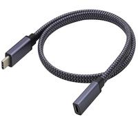 KAL-Braided USB C to USB C 3.1 Gen 2 Cable Flat Short USB 3.1 Type C Male to Female Extender Cable Fast Charging Compatible for Google Pixel 3XL,Samsung Galaxy Note 10 S20,MacBook(0.5M-M/F)