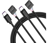 KAL-Câble adaptateur USB 2.0 9 broches 10 broches vers USB C, USB 2.0 10 broches pour carte mère Serial femelle vers USB 3.1 type C mâle 24 AWG (50 cm, 2 pièces)