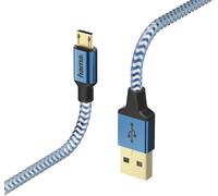 Kal-Câble De Charge Et Transfert De Données ""Reflective"" (Usb-A Mâle Vers Micro-Usb, Usb 2.0, Plaqué Or, 480 Mbit/S, 20 V, 3 A, Longueur De Câble De 1,5 M) Bleu