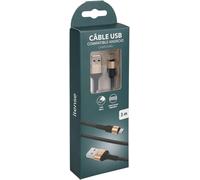 Kal-- Câble De Charge Rapide En Nylon Type Usb-C - Longueur Câble: 3m - Compatible Android - Puissance: 5w - Ne S'emmêle Pas - Embouts Renforcés Pour Une Meilleure Durabilité