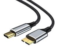 KAL-Câble De Disque Dur Court Tressé Usb C Vers Micro Usb 3.1 5 Gbit/S Haut Débit Type C Vers Disques Durs Externes Portables Pour Appareil Photo Wd, Seagate, Westgate, Toshiba, Samsung M3 Galaxy S5