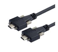 KAL-Câble De Données Cy De Type C Usb 3.1 Usb-C Mâle Vers Mâle De Type C Usb 3.1 Usb-C Avec Vis M2 De Verrouillage De Type Panneau De 10 Gbit/S De 1,2 M