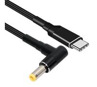 KAL-Câble D'Extension De Charge Câble 100 W Type C Usb-C Entrée Vers 20 V Dc 5,5 X 2,5 Mm Puissance De Sortie 20 V 5 A 65 W Câble De Charge Pd Compatible Avec Ordinateur Portable