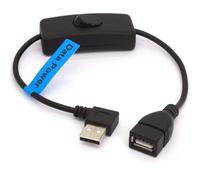 KAL-Câble d'extension USB avec interrupteur marche/arrêt, angle vers le bas à 90 degrés USB 2.0 mâle vers femelle Prise en charge des PC, TV, système iOS (gauche) (Left)