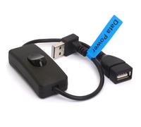 KAL-Câble d'extension USB avec interrupteur marche/arrêt, angle vers le bas à 90 degrés USB 2.0 mâle vers femelle Prise en charge des PC, TV, système iOS (gauche) (Up)