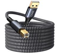 KAL-Câble d'imprimante 1 m, USB 2.0 type A mâle vers B mâle, cordon de scanner en nylon tressé pour HP/Dell/Canon/Lexmark/Xerox/Brother/Samsung, etc.