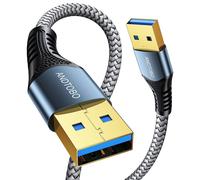 KAL-Câble Double USB 3.0 [0,5M], Cable USB a vers USB a 5Gbps pour Refroidir les Ordinateurs Portables, Disques Durs, Ordinateurs, Lecteurs Blu-Ray, DVD