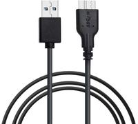 KAL-Câble Micro USB 3.0, 1FT A Mâle vers Micro B Disque Dur Cable, 5 Gbps Fil Synchronisation Compatible avec Toshiba Canvio, WD Western Digital My Passport Seagate External Hard Drive, Samsung S5