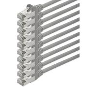 KAL-Câble Réseau 1Attack Cat5 Ftp Blindé Avec 2X Jeu De Connecteurs Rj45 (10 Pièces) 0,25 M Gris