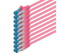 KAL-Câble Réseau Cat6A Cat6 Cat6 10 Gbit/S 1 M Magenta - 10 Pièces Cat 6A S-Ftp Double Blindage