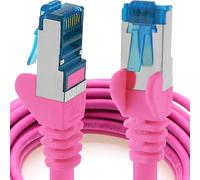 KAL-Câble Réseau Cat6A Cat6 Cat6 10 Gbit/S 10 M Magenta - 1 Pièce Cat 6A S-Ftp Double Blindage