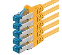 KAL-Câble Réseau Cat6A Cat6 Cat6 10 Gbit/S 2 M Jaune - 5 Pièces Cat 6A S-Ftp Double Blindage
