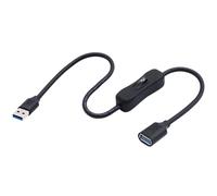 KAL-Câble USB 3.0 avec interrupteur marche/arrêt, câble court USB mâle vers femelle, prend en charge les données et l'alimentation pour lampe LED, ventilateur USB, clavier(Direct)