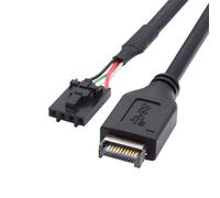 KAL-Câble Usb 3.1 Type-E Pour Panneau Avant, Hôte Mâle Vers Carte Mère Usb 2.0, Pas De 4 Broches, Boîtier Idc De 2,54 Mm Avec Câble De Verrouillage, 30 Cm
