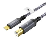 KAL-Câble USB B vers USB C tressé de 1 m pour imprimante HP, Epson, Canon, scanner, Lexmark, DAC, clavier MIDI, MacBook Pro, /Air, iMac XPS ASUS etc
