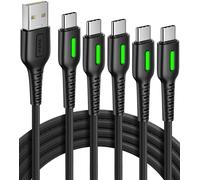 Kal-Câble Usb C, [5 Pack 3.1a] Câble Usb De Type C De Charge Rapide Qc 3.0, (1+1+2+2+0.5m) Chargeur De Téléphone Tressé En Nylon Câble Usb-C Pour Iphone 16 15 Samsung Galaxy S20 Note 10 Etc.