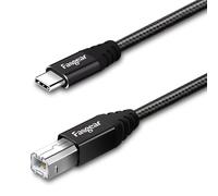 KAL-Câble USB C Midi, Câble de type C vers USB B, Cordon de scanner d'imprimante tressé en nylon avec connecteur en métal compatible avec HP, Canon, imprimantes, clavier Midi(1m, Noir)