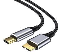 KAL-Câble Usb C Vers Micro B 0,5 M Pour Disque Dur Usb C Vers Micro B Usb 3.0 En Nylon Tressé Compatible Avec Toshiba Canvio Seagate Wd Element Disques Durs Externes Ssd Hdd Galaxy S5, Appareil Photo