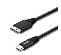 Kal-Câble Usb C Vers Micro B En Nylon Tressé - Connecteur En Métal Type C Vers Micro 3.0 - Charge Rapide 5 Gbit/S - Sync - Compatible Avec Toshiba Canvio, Galaxy S5, Note 3 Et Plus - 0,3 M - Noir