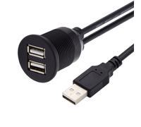 KAL-Cablecc Câble d'extension USB 2.0 type A mâle vers double femelle étanche à l'eau 480 Mbits/s Câble d'alimentation pour panneau de voiture Design 1 m
