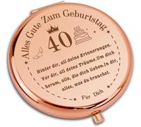 Kal-Cadeau 40e Anniversaire Femmes - Cadeau Pour 40e Anniversaire Femmes, Miroir De Maquillage Compact, Miroir De Poche, Cadeaux Pour 40e Anniversaire Pour Maman, Épouse, Fille, Meilleure Amie