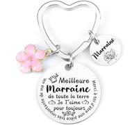 Kal-Cadeau De Marraine Porte-Clés De Marraine D'anniversaire Cadeau Fête Des Mères Pour Marraine «Veux-Tu Être Ma Marraine D'amour Pour Toute La Vie» Cadeaux De Noël
