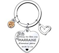 Kal-Cadeau De Marraine Porte-Clés De Marraine D'anniversaire Cadeau Fête Des Mères Pour Marraine «Veux-Tu Être Ma Marraine D'amour Pour Toute La Vie» Cadeaux De Noël