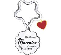 Kal-Cadeau Marraine Noël Cadeau Marraine Demande Porte-Clés De Marraine D'anniversaire Cadeau Fête Des Mères Pour Marraine «Veux-Tu Être Ma Marraine D'amour Pour Toute La Vie» Cadeaux De Noël