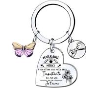Kal-Cadeau Marraine Noël Cadeau Marraine Demande Porte-Clés De Marraine D'anniversaire Cadeau Fête Des Mères Pour Marraine «Veux-Tu Être Ma Marraine D'amour Pour Toute La Vie» Cadeaux De Noël