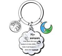 Kal-Cadeau Papa Porte-Clés,Cadeau D'anniversaire Pour Papa Porte-Clés,Tu As De La Chance D'être Mon Papa Parce Que Personne Ne T'aime Comme Moi