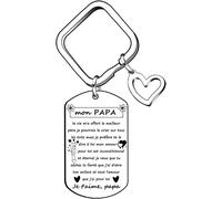 Kal-Cadeau Papa Porte-Clés,Cadeau D'anniversaire Pour Papa Porte-Clés,Tu As De La Chance D'être Mon Papa Parce Que Personne Ne T'aime Comme Moi