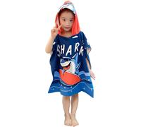 Kal-Cape De Bain Enfant Poncho De Bain Enfant Serviette De Bain Enfants Serviette De Plage À Capuche Motifs Mignons Usage Multiple Pour Enfants De 2 À 8 Ans (Surfshark)