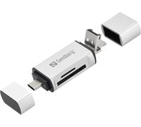 KAL-Card Reader Usb-C+Usb+Microusb Lecteur De Carte Mémoire Argent - Lecteurs De Carte Mémoire (Microsd (Transflash),Sd, Argent, Usb, 1 Pièce(S), 80 Mm, 16 Mm)