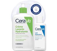 Kal-Cerave - Routine Hydratante - Crème Lavante Hydratante 473 Ml + Lait Hydratant 88 Ml - Nettoie, Hydrate & Préserve La Barrière Cutanée - Soins Aux 3 Céramides Essentiels - Peau Sèche À Très Sèche