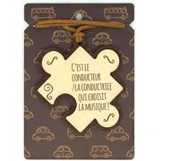 Kal-C'est Le Conducteur... Pendentif Pour Rétroviseur En Bois 2 Épaisseurs Avec Cordelette En Cuir. Cadeau Original Qui Vient Du C?Ur Pour Vos Proches. (16).
